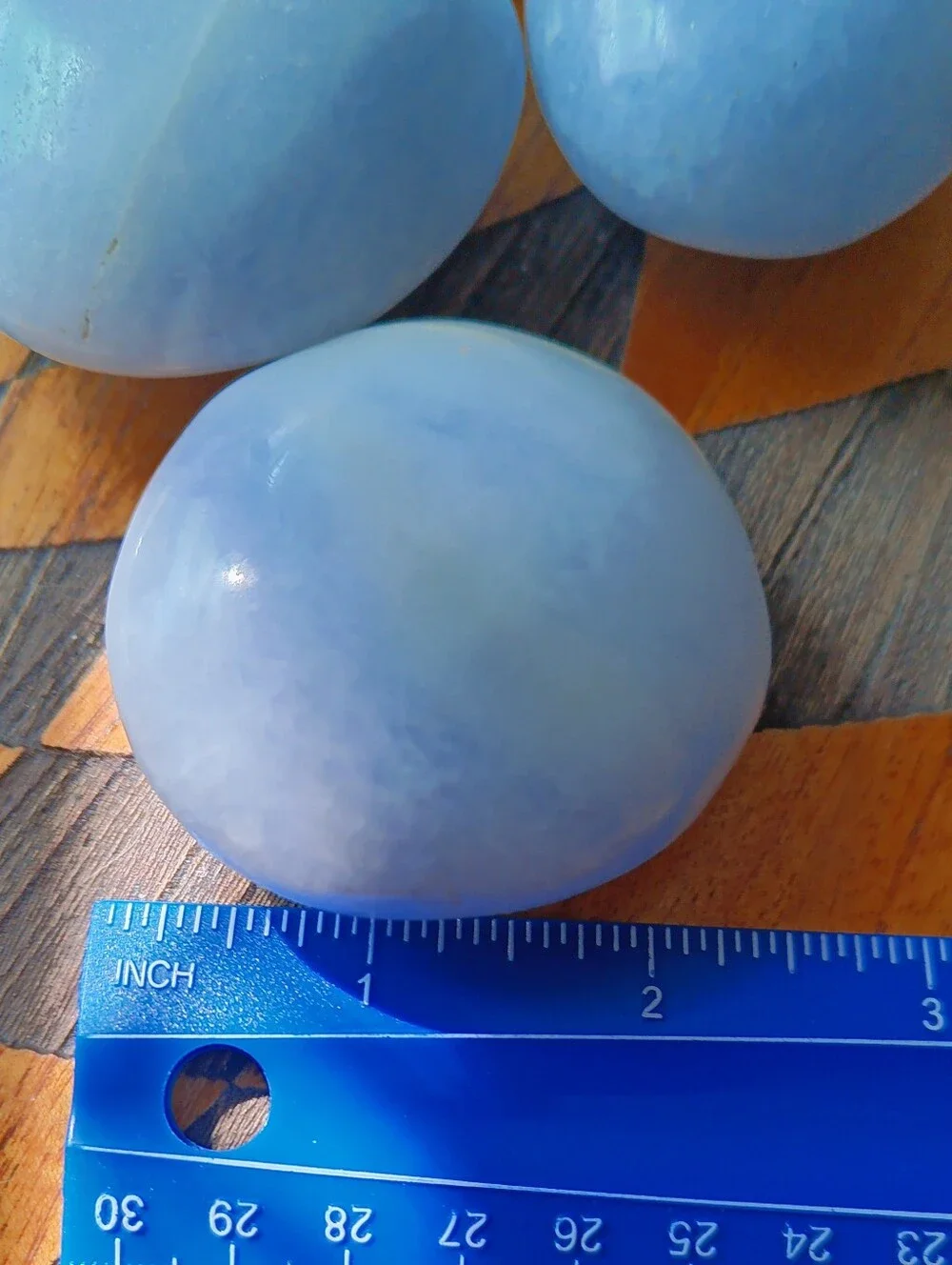 Blue Calcite Crystal Palm Stone (1)